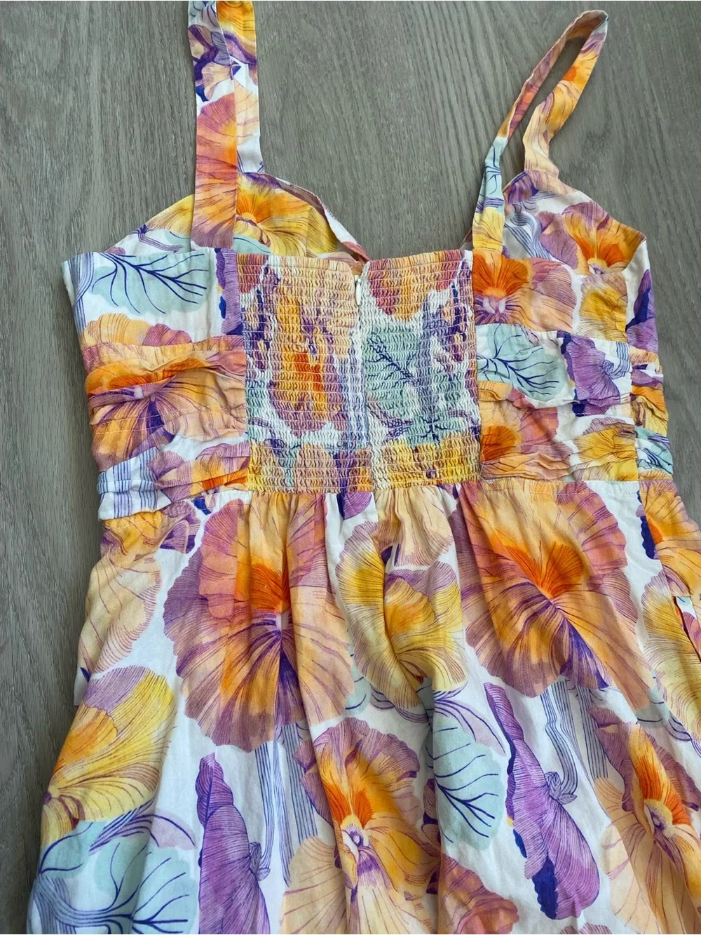 Anthropologie Cecilia Pettersson Floral Tie-Front Sundress Sz 8 beach resortwear - Picture 8 of 9